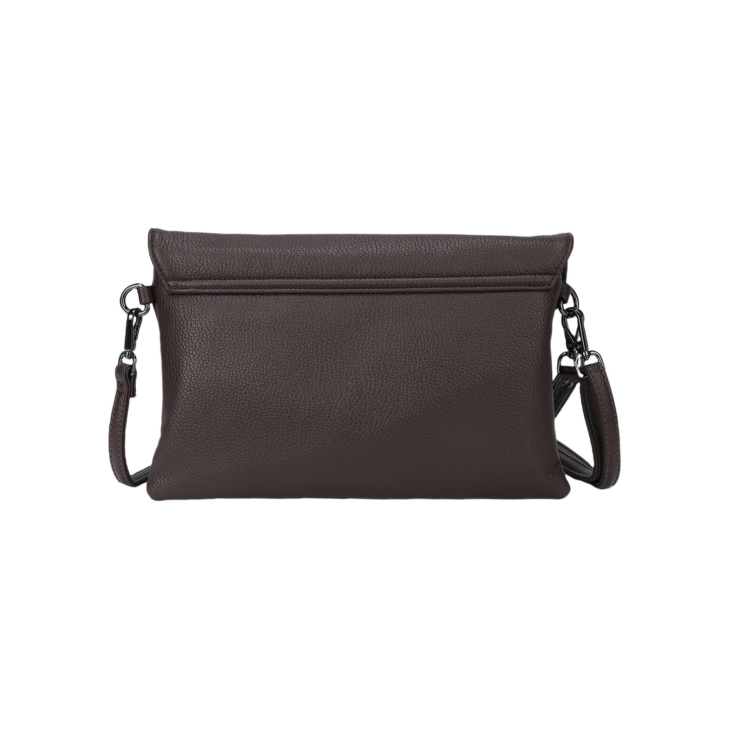 Bolso tipo sobre básico con solapa triangular y bandolera color burdeos - mbyou