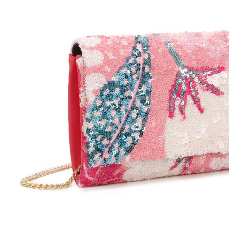Sac à main de fête en plumes rose clair