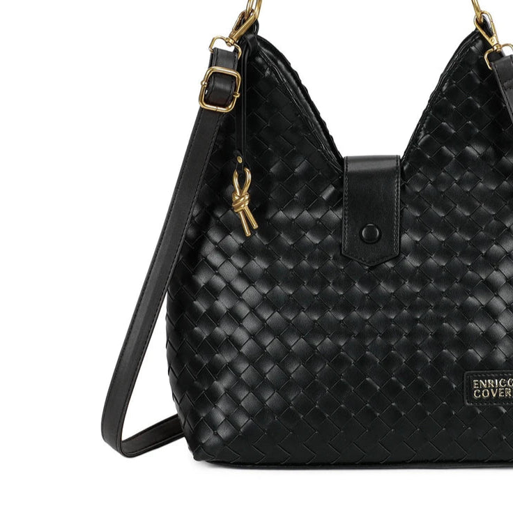 Sac bandoulière avec surpiqûres noires
