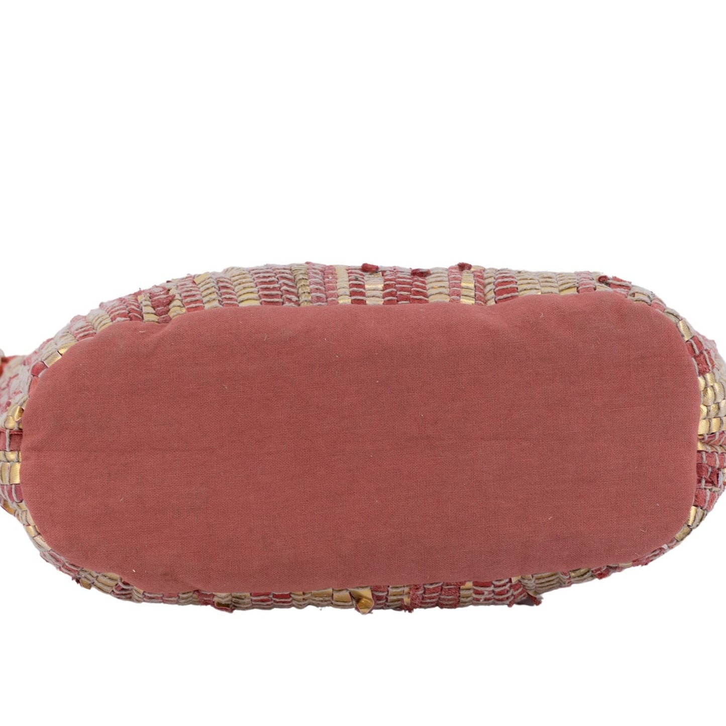 Bolso mediano bandolera piel de vacuno a jarapas en color coral y dorado - mbyou