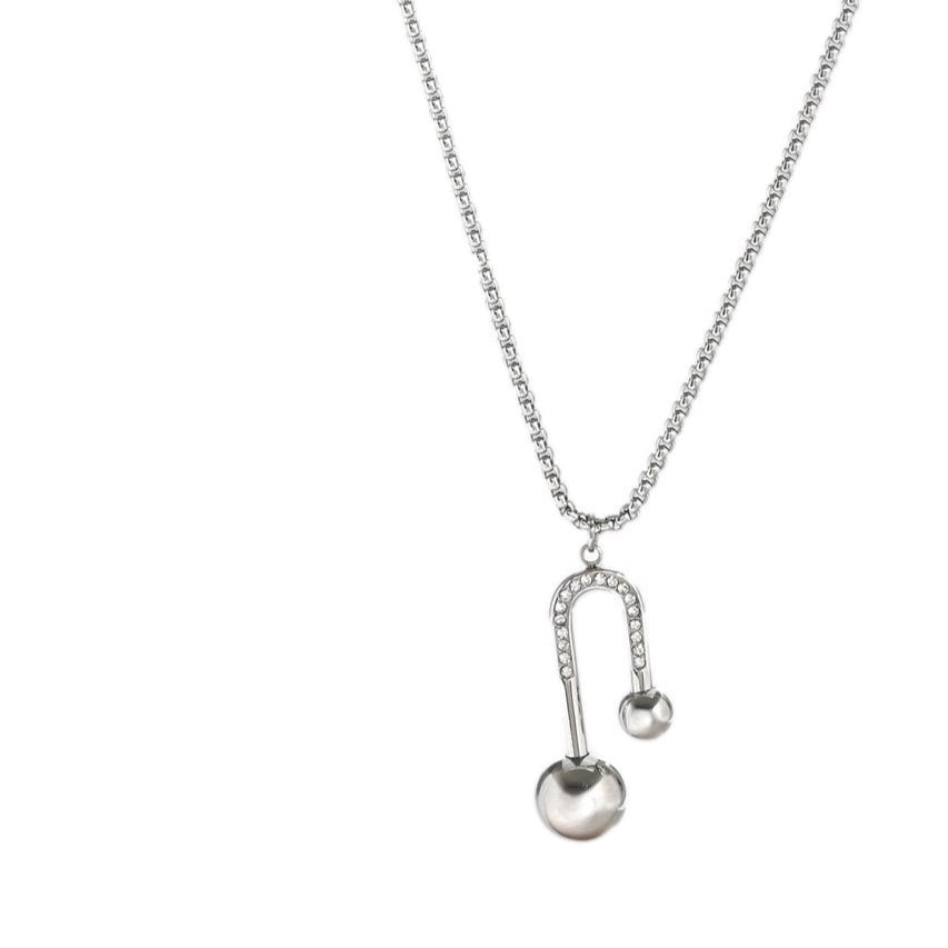 Collier acier aztèque doré et pierres bleues