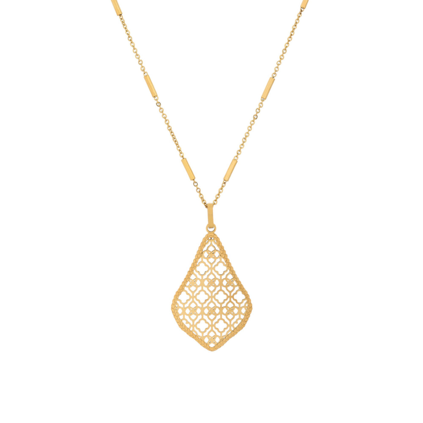Collar con colgante en forma de lágrima y diseño de filigrana acabado oro - mbyou