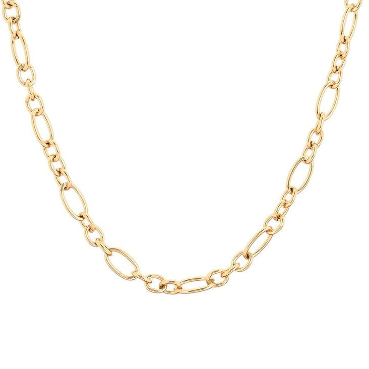 Cadena de acero inoxidable con eslabones de diferentes tamaños acabado oro- mbyou