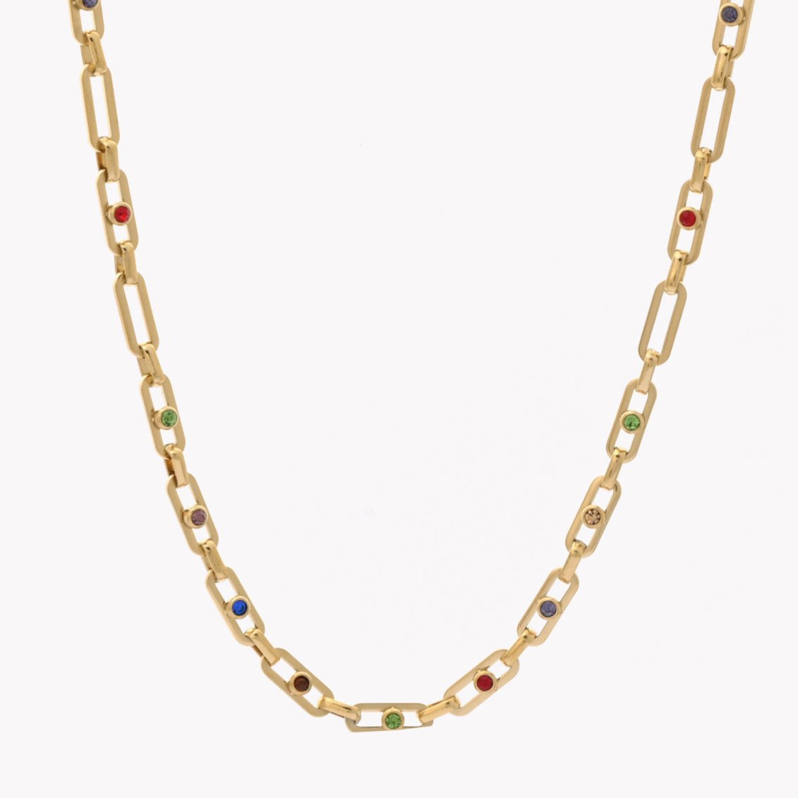 Collier acier aztèque doré et pierres bleues
