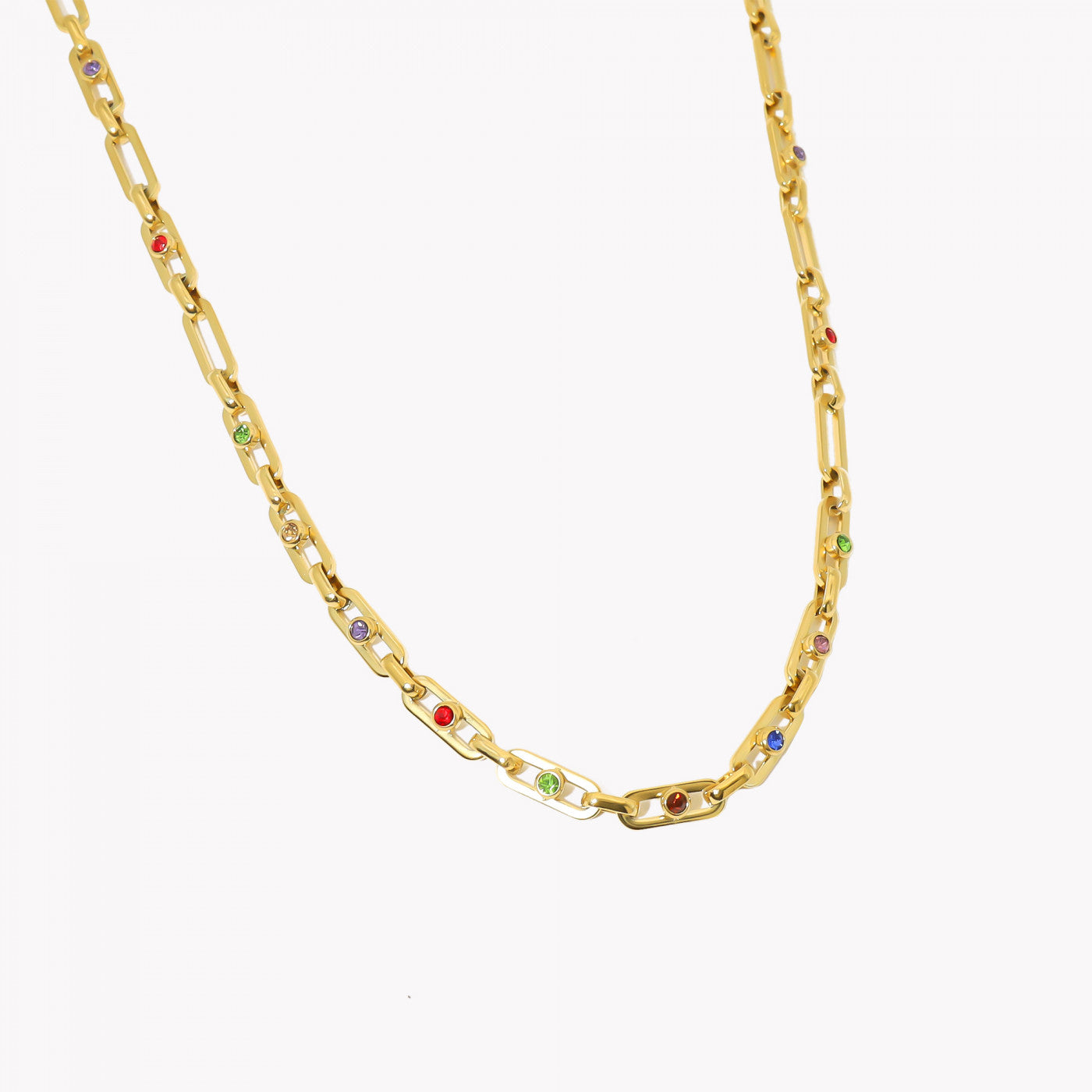 Collier acier aztèque doré et pierres bleues