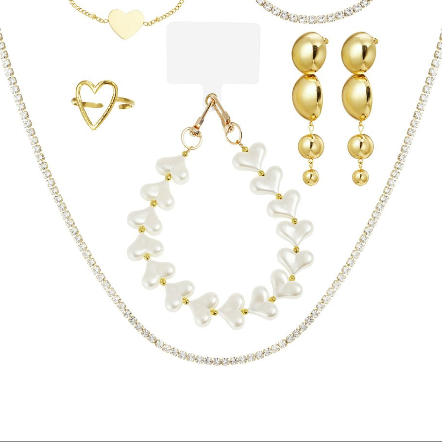 Calendario de adviento Navidad con joyas de acero inoxidable con perlas y acabado oro - mbyou