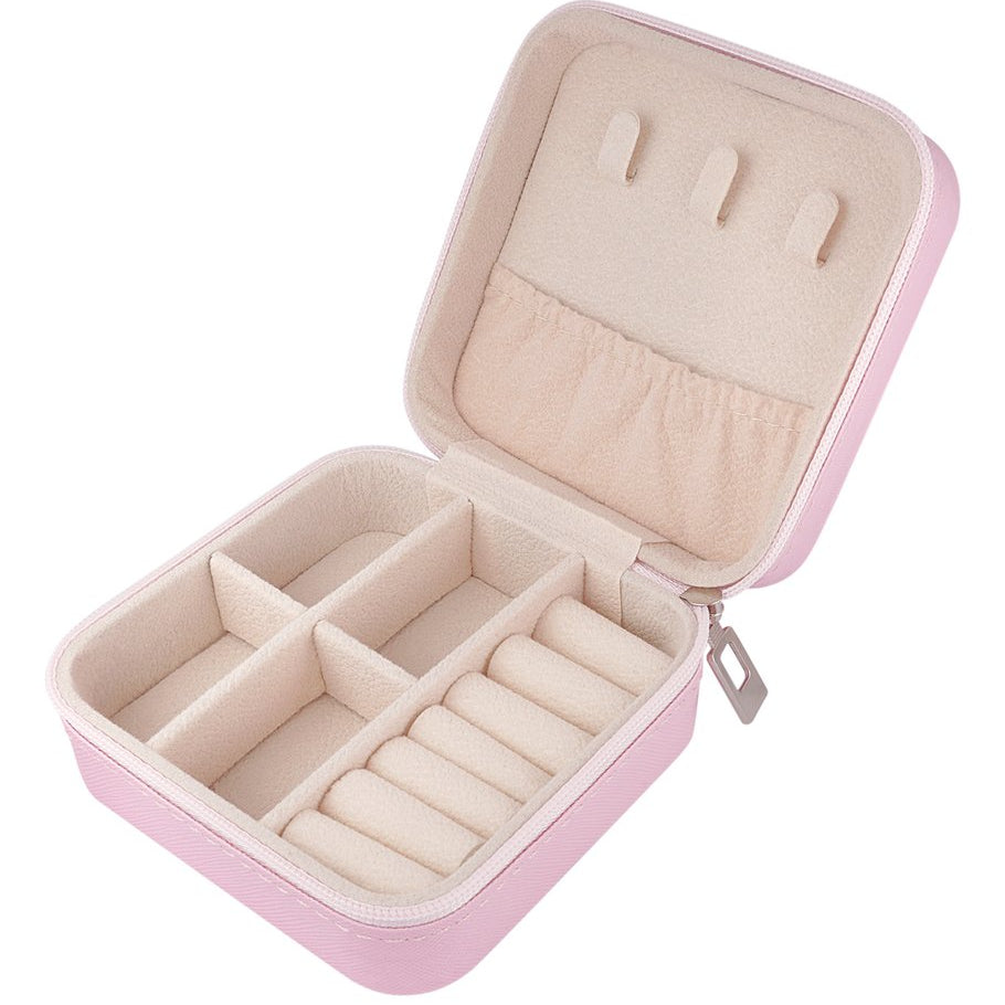 Moments by You Medium Square Pink Travel Jewelry Box