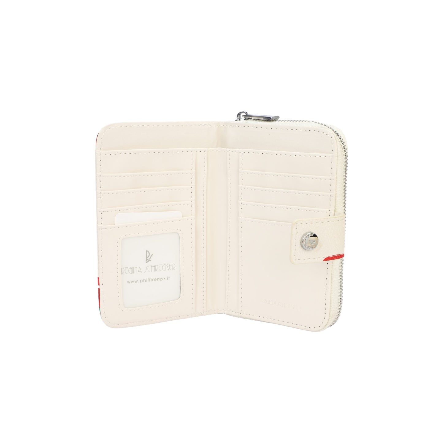 Monedero tamaño mediano con botón de click y cremallera efecto piel en color negro con estampado de limones - mbyou