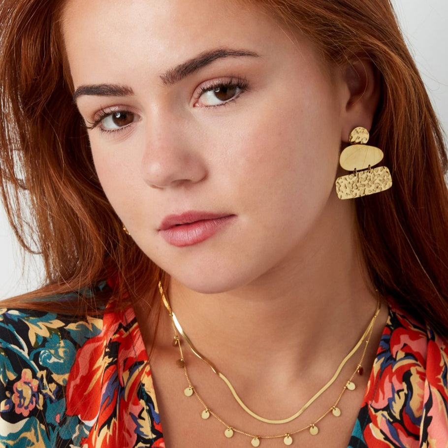 Chestnut square earrings