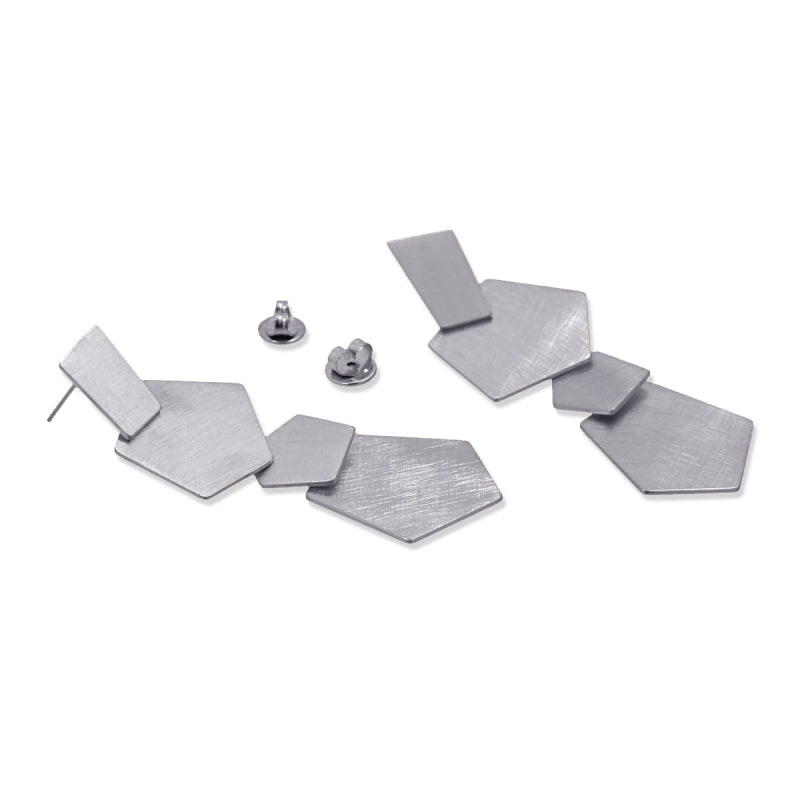 Boucles d'oreilles carrées châtaignes