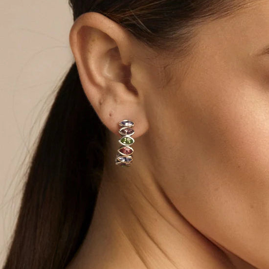 Pendientes Navet plata S925 cristal Swarovski colores variados- Vidda jewelry - mbyou