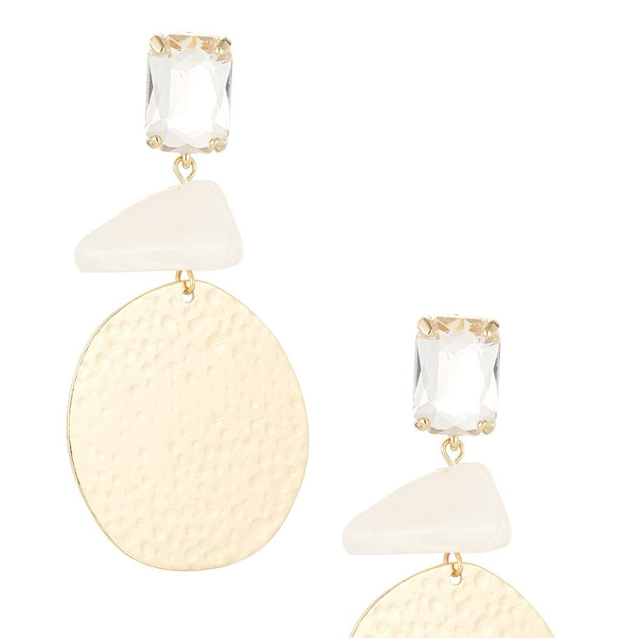 Chestnut square earrings