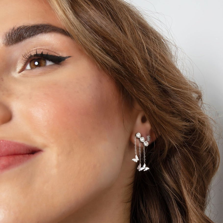 Steel hoops with gold balls
