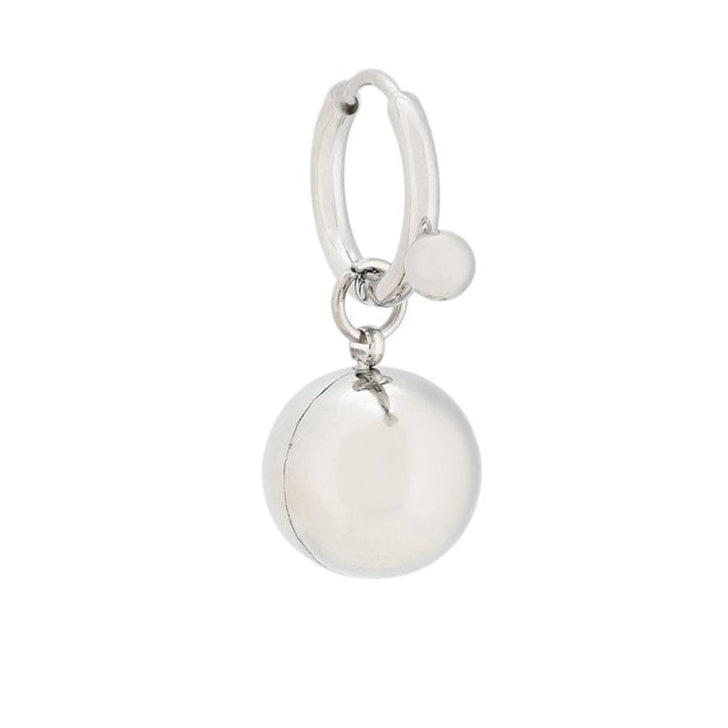 Pendientes aro de acero con dos esferas de diferentes tamaños acabado plata - mbyou