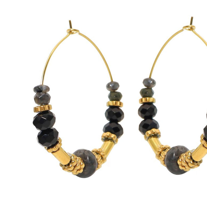 Chestnut square earrings