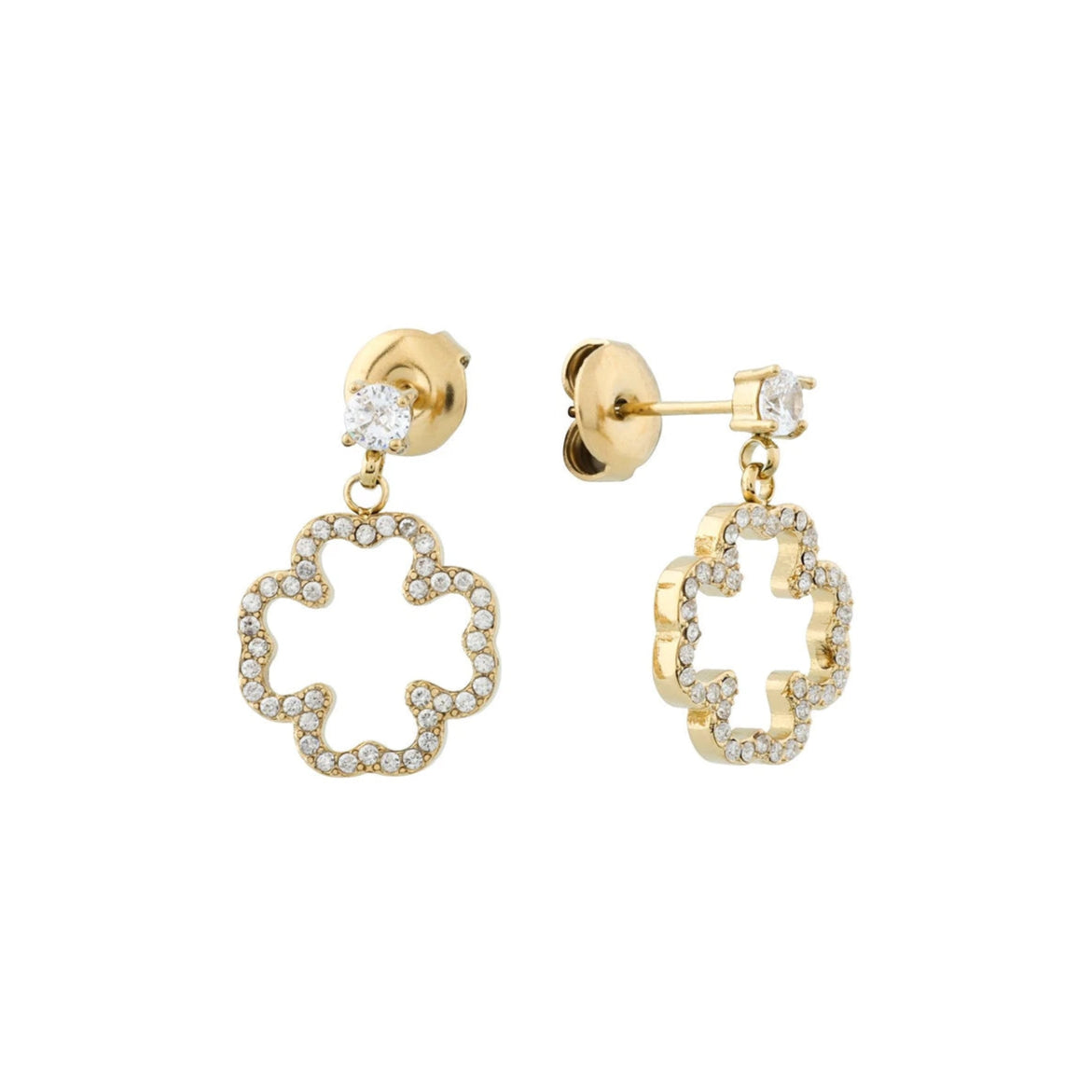 Boucles d'oreilles carrées châtaignes