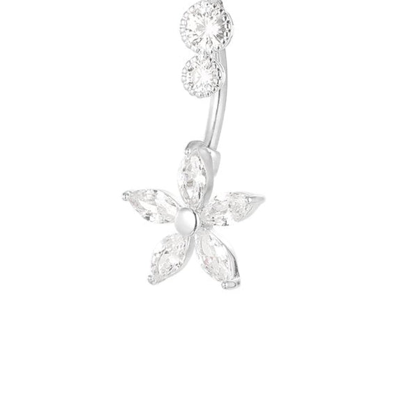 Piercing del ombligo en forma de flor y con circonitas - mbyou