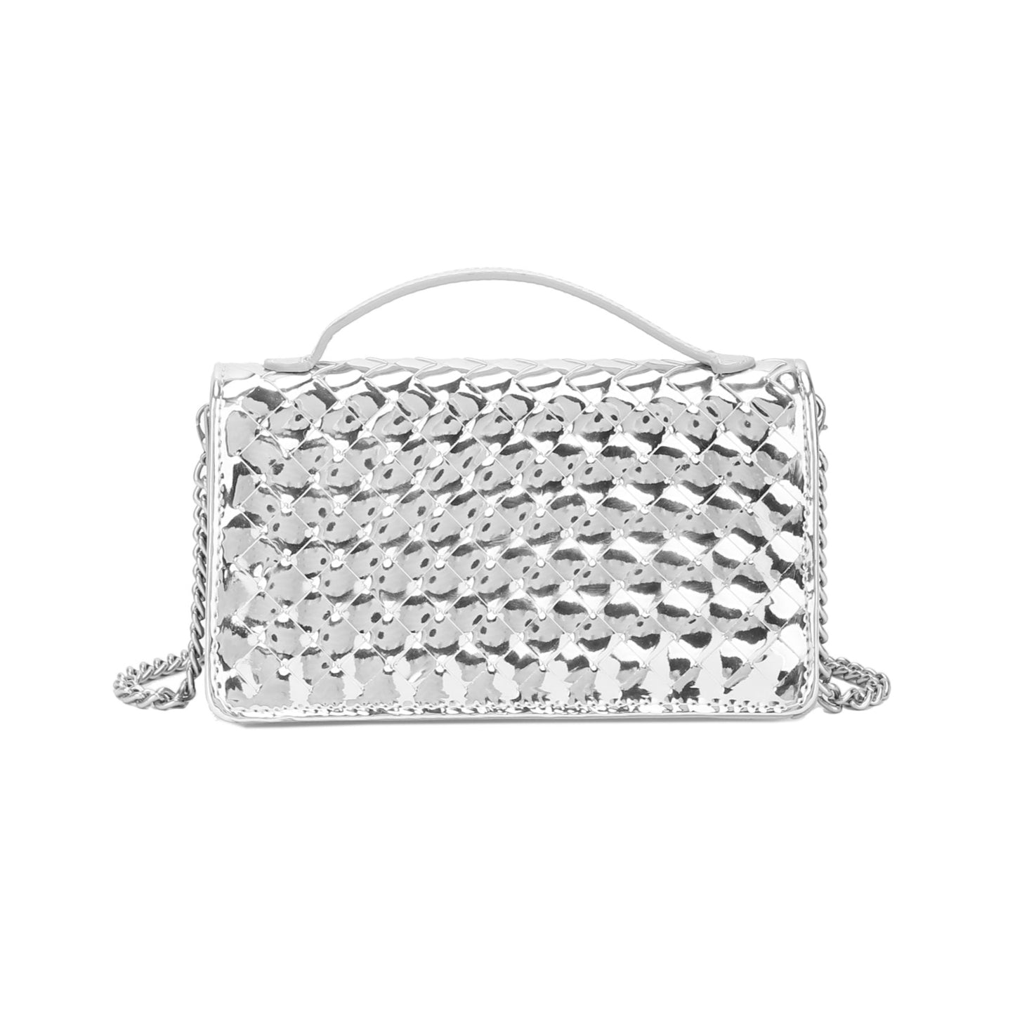 Plain orange velvet party handbag