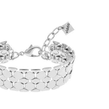 Pulsera cadena de dos filas con eslabones geométricos plata S925 Vidda Jewlery - Moments by You