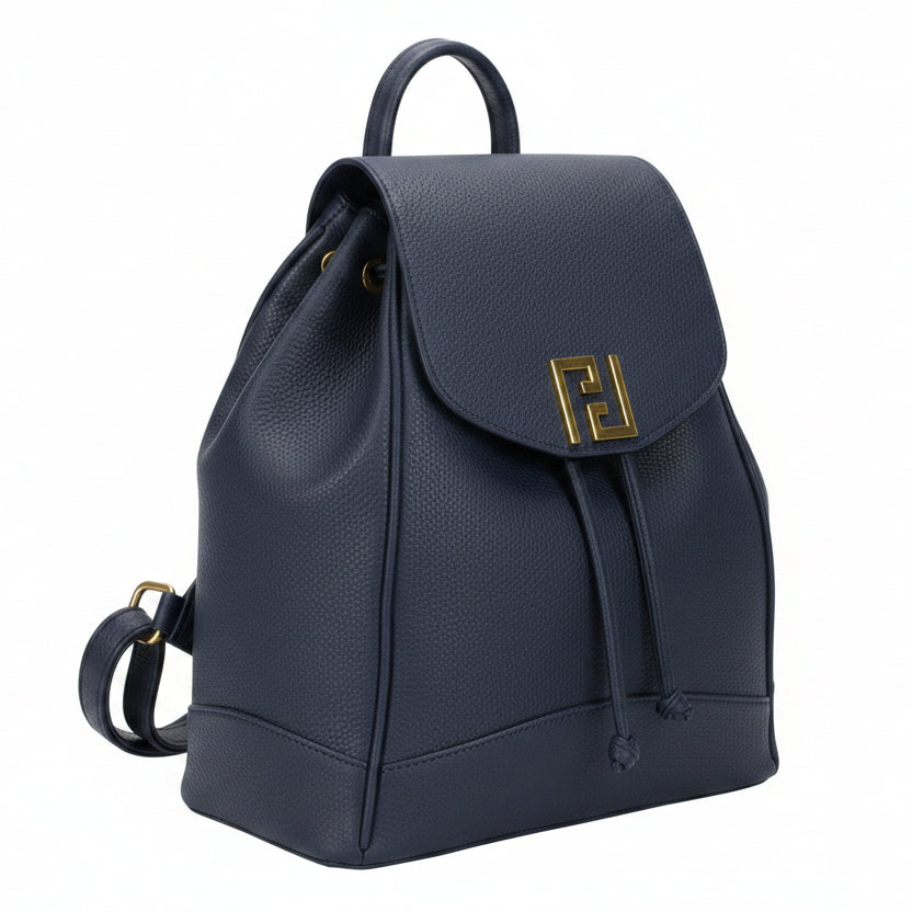 Bolso mochila efecto piel suave azul marino - Moments by You