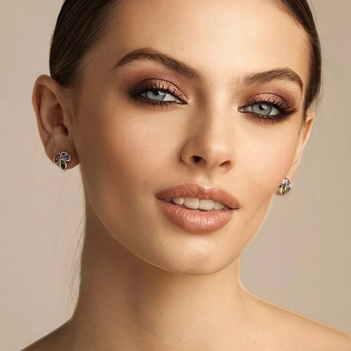 Double interlocking gold steel hoops