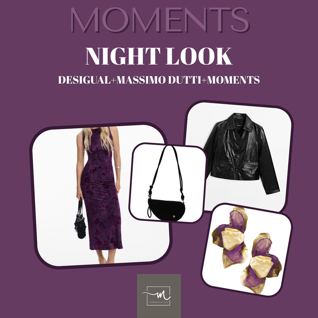 Night look lleno de elegancia púrpura y actitud rock