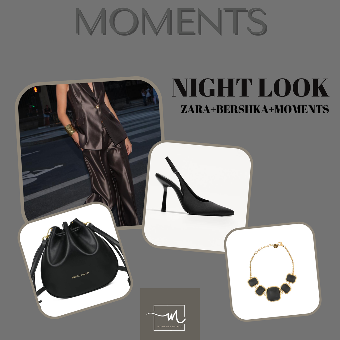 Night Look Mezclado de Satén y Tonos Dorados