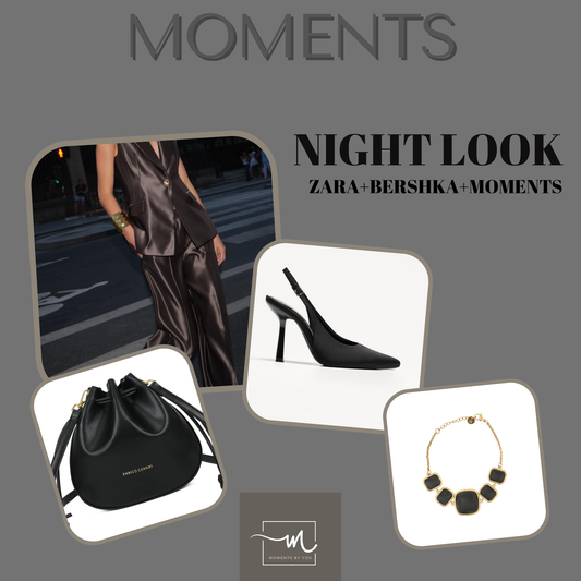 Night Look Mezclado de Satén y Tonos Dorados