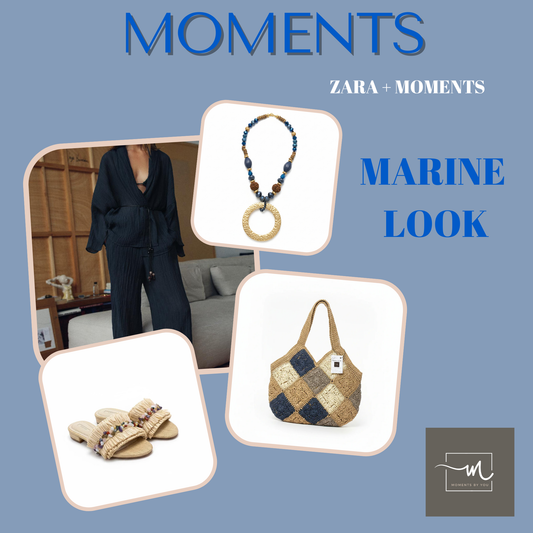 Look marine… Cómo combinar un conjunto dos piezas azul fluido con accesorios artesanales