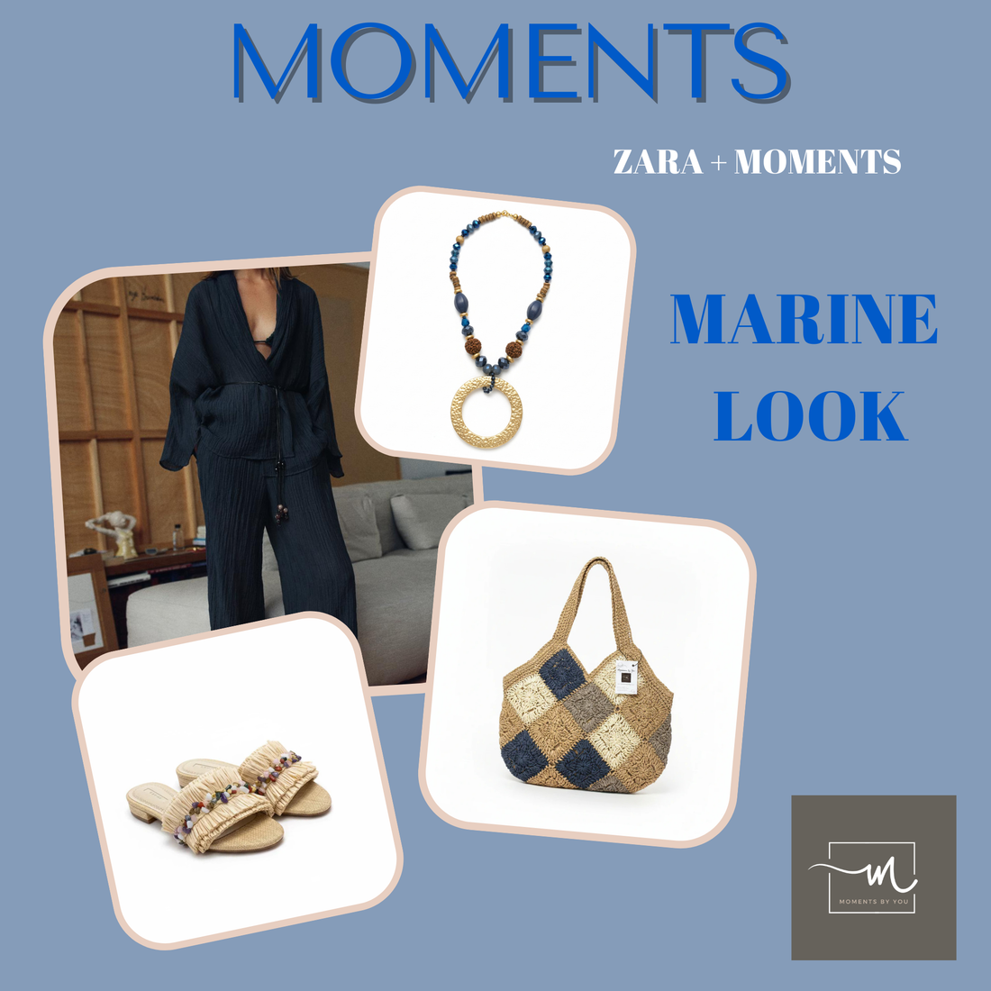 Look marine… Cómo combinar un mono fluido azul con accesorios artesanales