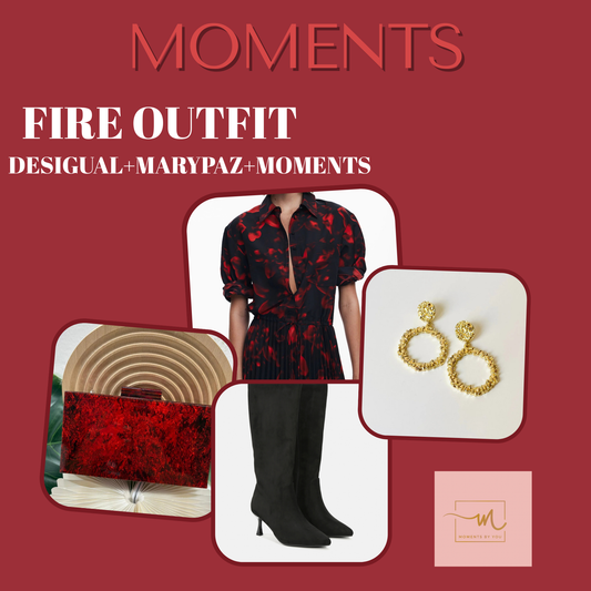 Fire outfit, cómo combinar un vestido estampado rojo para radiar fuerza y pasión.