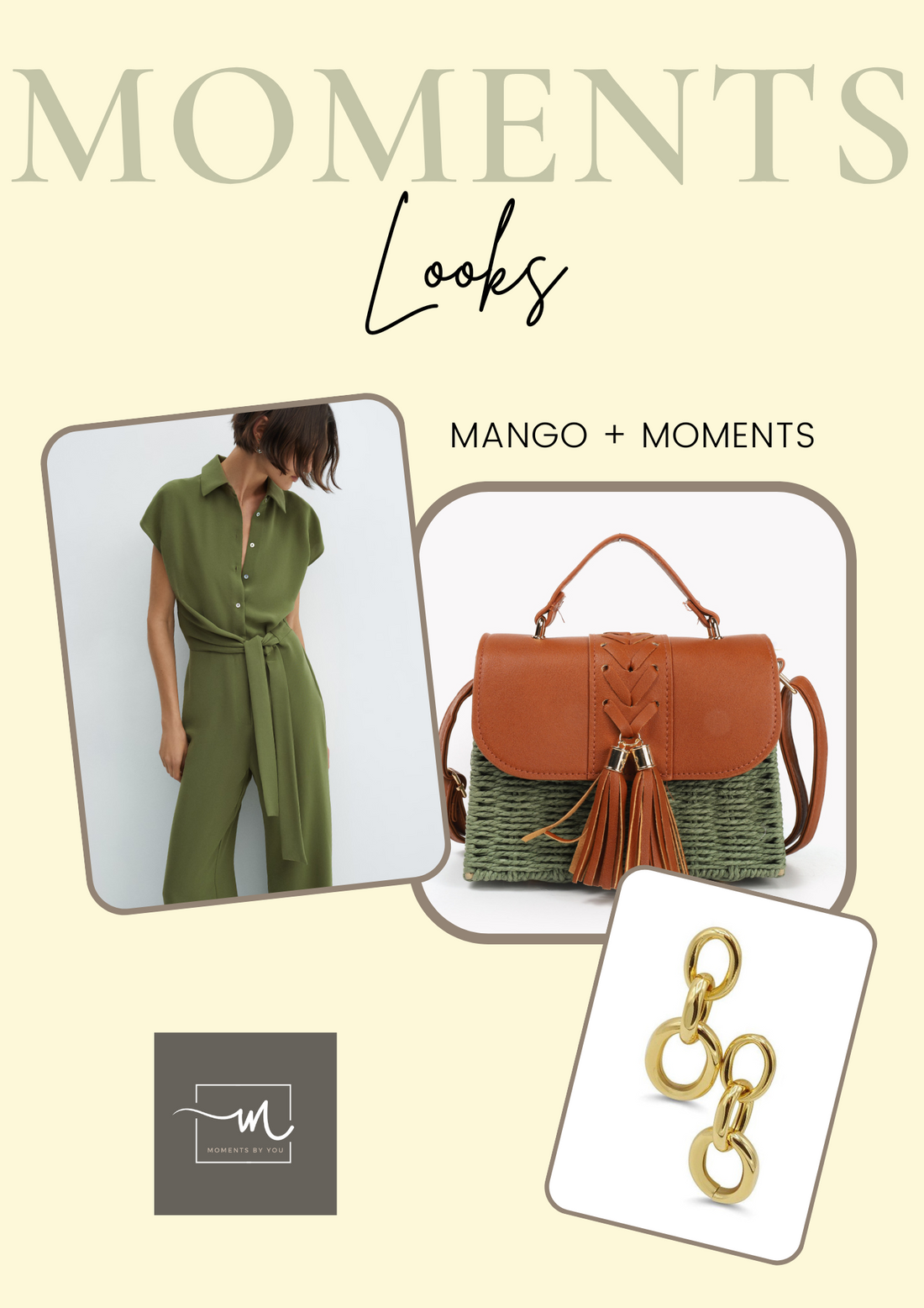 kaki + rafia look