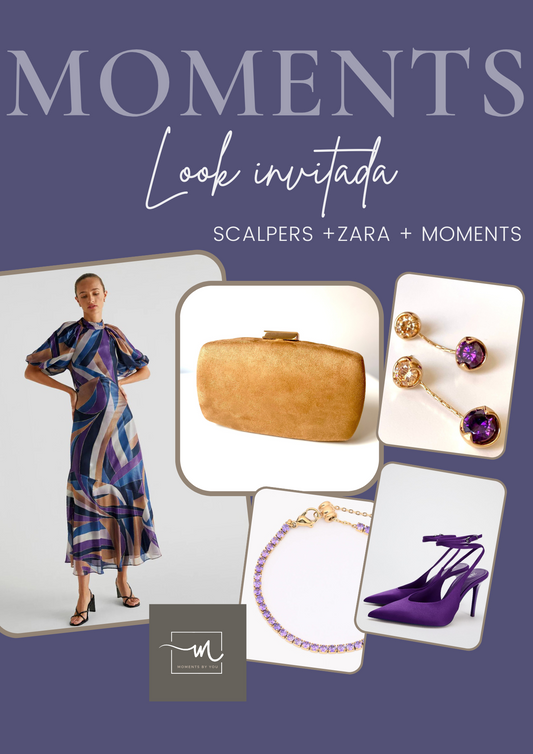 Look invitada otoño en tonos marrones y morados