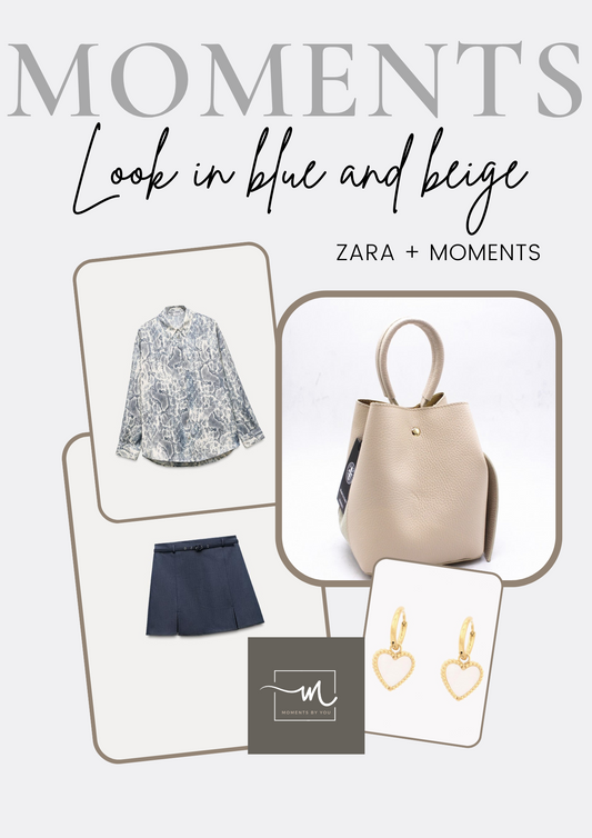 Look en azul y beige: Zara + MbYou