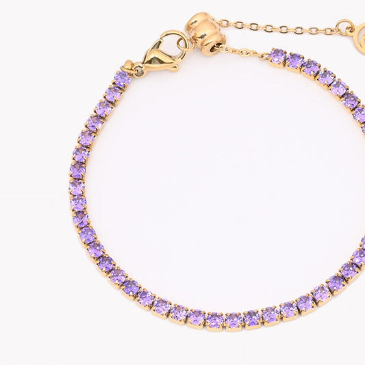 Pulsera acero inoxidable brillis morada