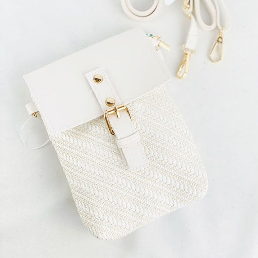 White striped mobile phone bag