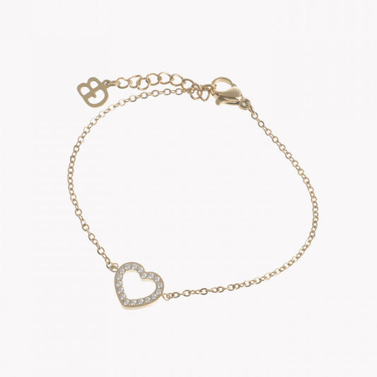 Pulsera corazón simple dorada