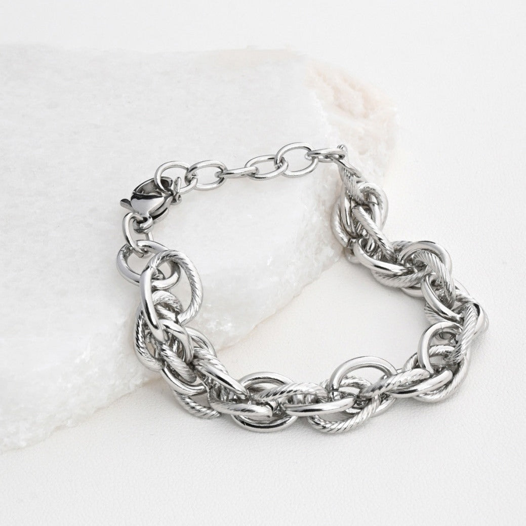 Thick basic steel bracelet