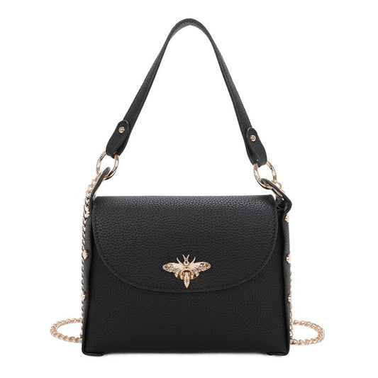 Black and gold bee handbag