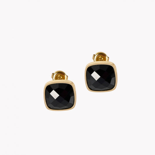 Boucles d'oreilles carrées noires