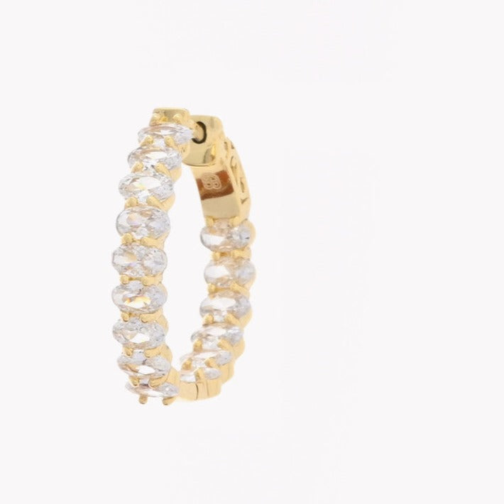 Sommer semi-jewelry zirconia hoops plated in 18Kt gold