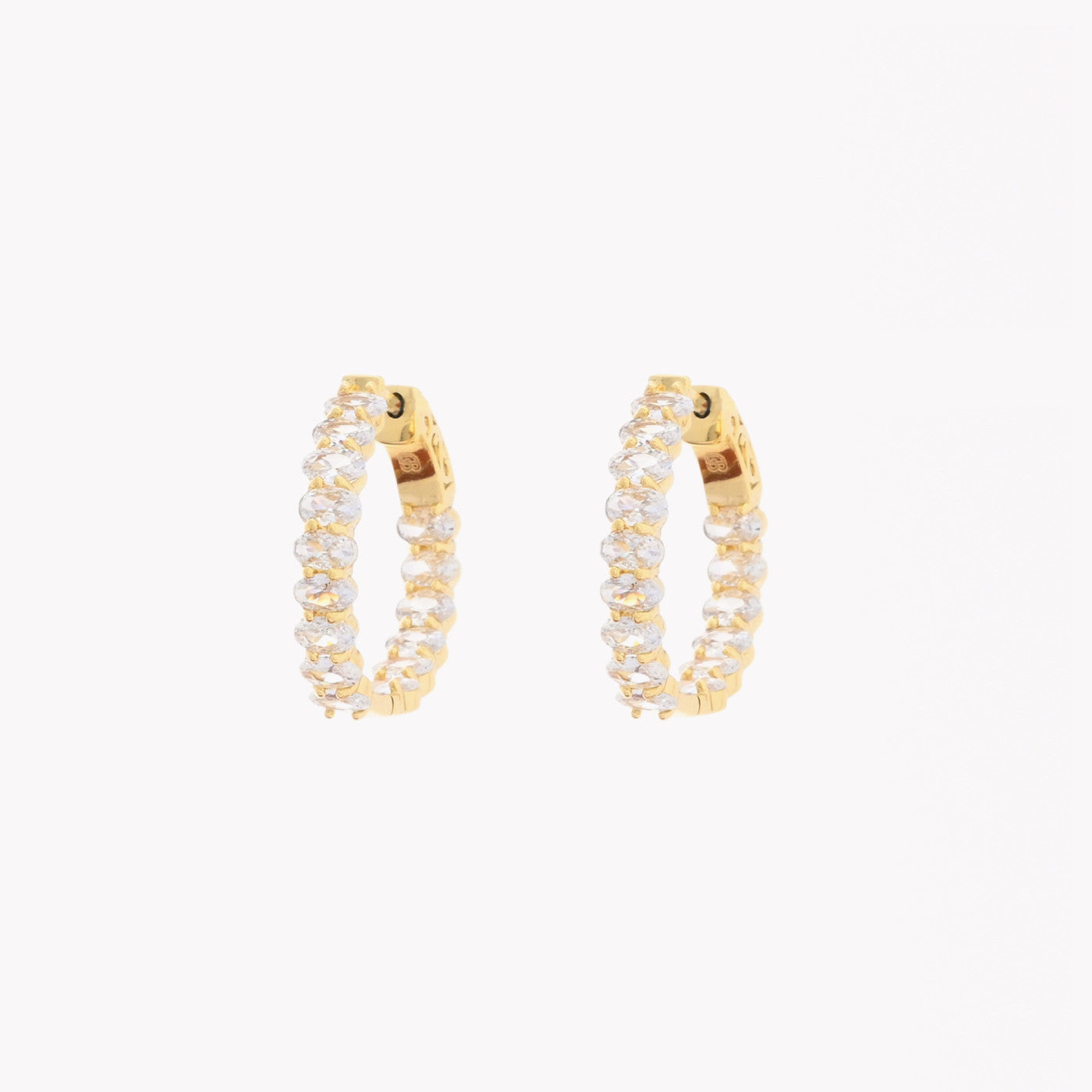 Sommer semi-jewelry zirconia hoops plated in 18Kt gold