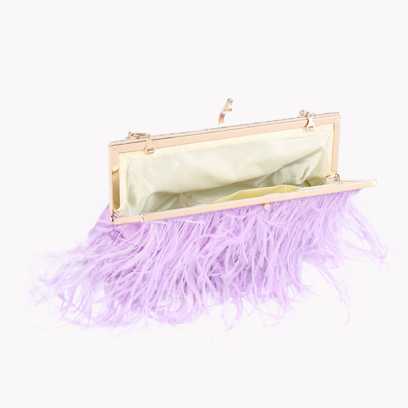 Light pink feather party handbag