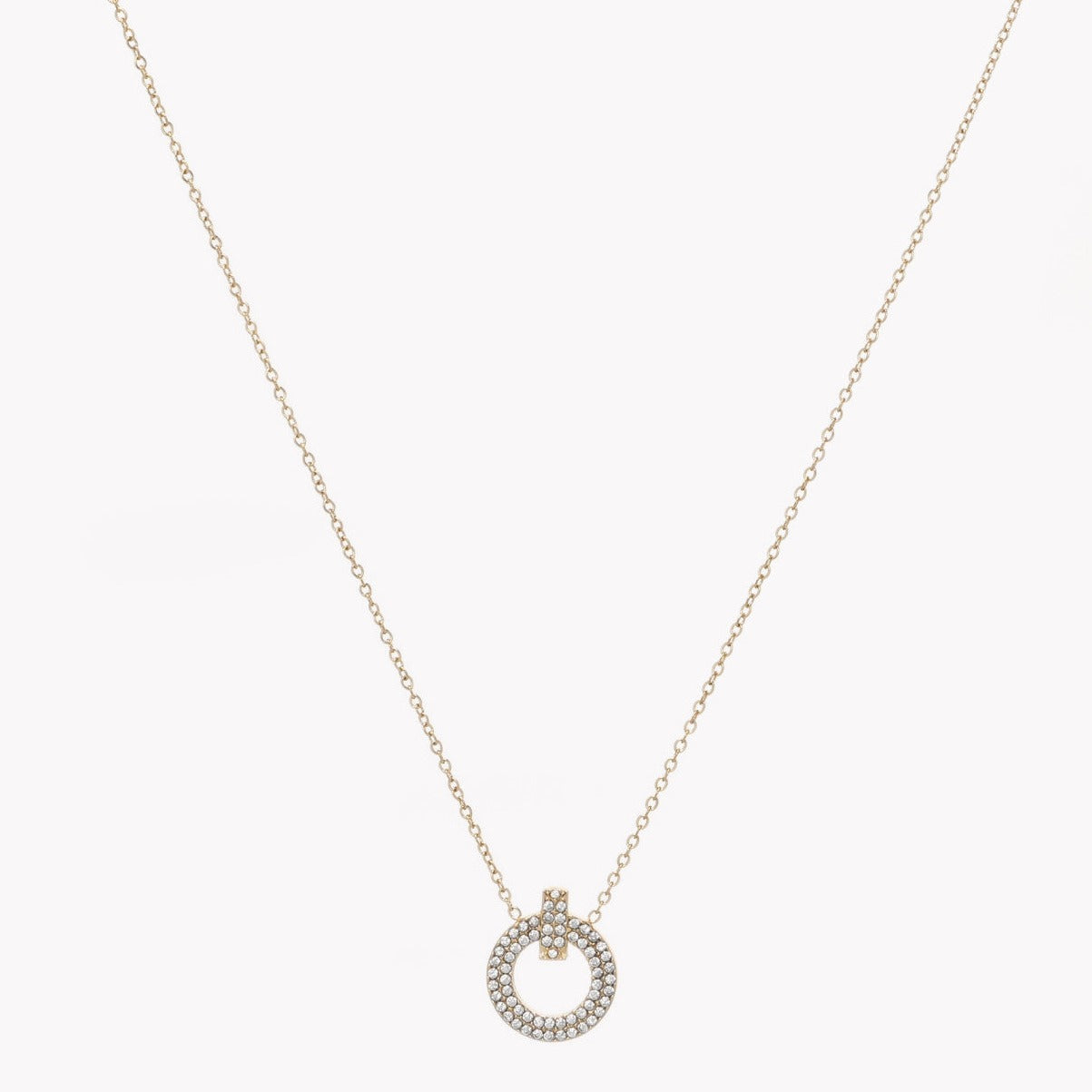 Gold circle steel necklace