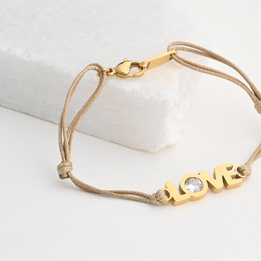 Pulsera cuerda love con brilli