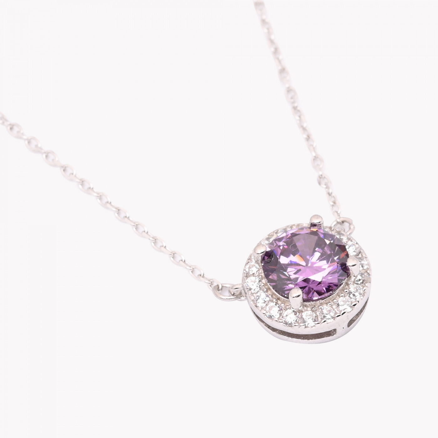 S925 silver lilac circle necklace