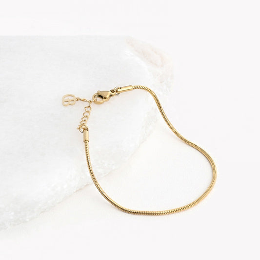 Pulsera acero básica cordón oro