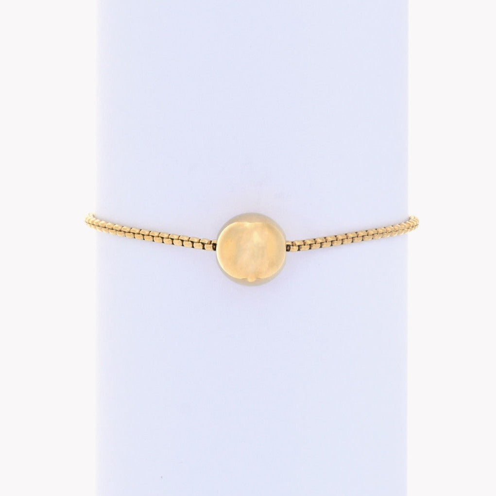 Pulsera acero cordón esfera oro ajustable