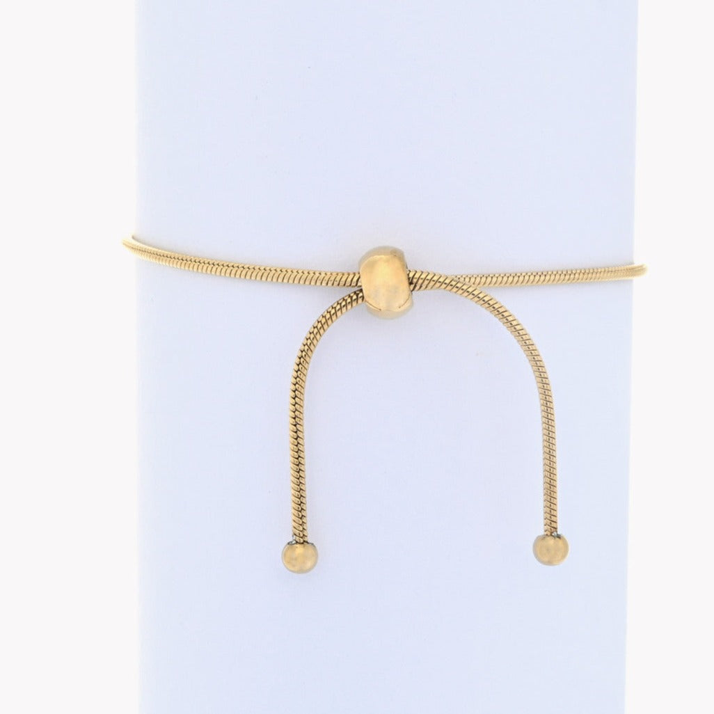 Pulsera acero cordón esfera oro ajustable