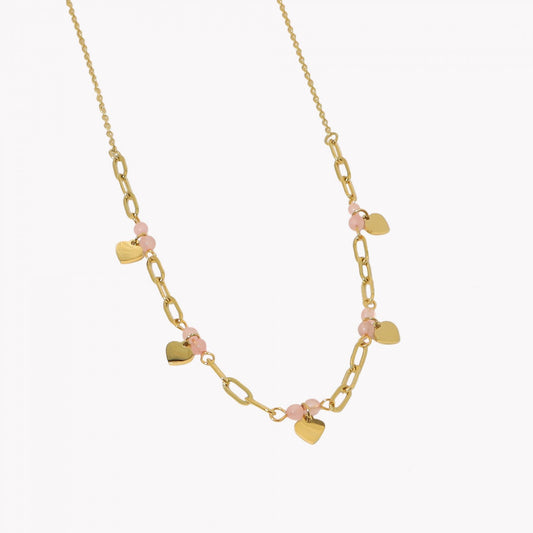 Silver zirconia steel necklace